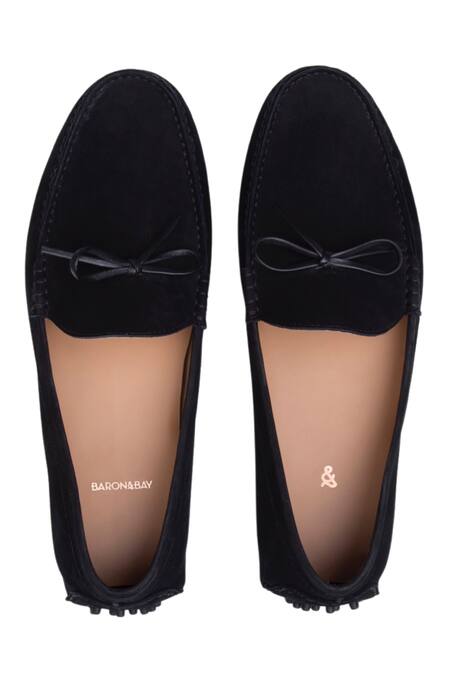 Shop_Baron & Bay_Black Bow Trim Marino Front Loafers  _at_Aza_Fashions