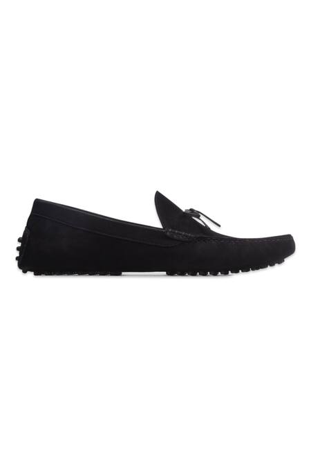 Baron & Bay_Black Bow Trim Marino Front Loafers  _Online_at_Aza_Fashions