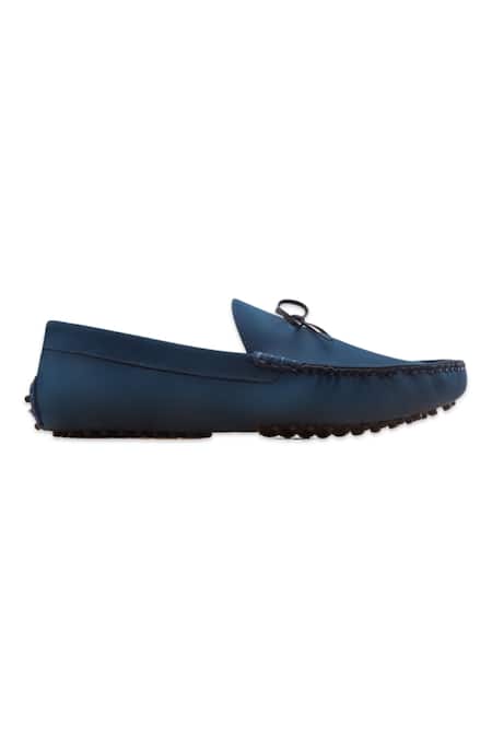 Baron & Bay_Blue Bow Trim Marino Solid Front Loafers  _Online_at_Aza_Fashions