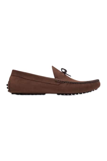 Baron & Bay_Brown Bow Trim Marino Plain Front Loafers  _Online_at_Aza_Fashions