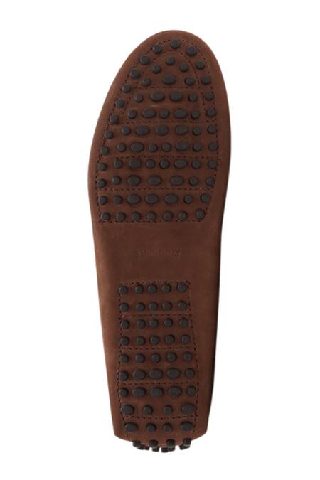 Buy_Baron & Bay_Brown Bow Trim Marino Plain Front Loafers  _Online_at_Aza_Fashions