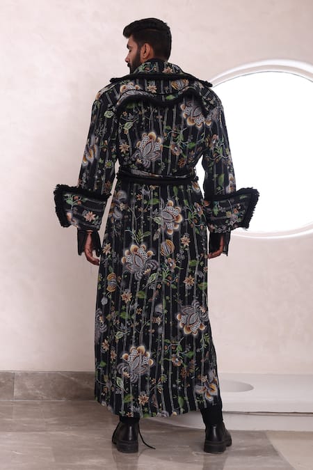 Mahima Mahajan Aham Hazy Flora Burst Print Trench Jacket Pant Set 