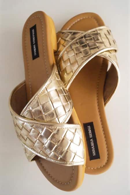 Shradha Hedau Footwear Couture Ginger Criss Cross Strap Flats 