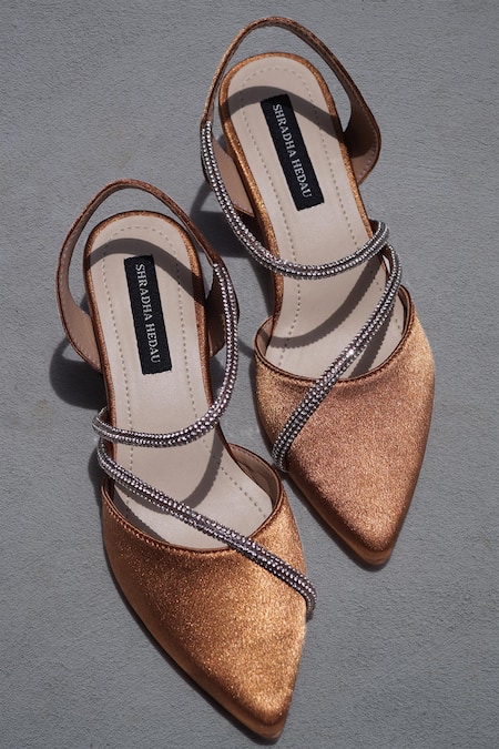 Buy Shradha Hedau Footwear Couture Brown Stone Monica Embellished Block Heels Online at Aza Fashions Buy_Shradha Hedau Footwear Couture_Brown Stone Monica Embellished Block Heels _Online_at_Aza_Fashions