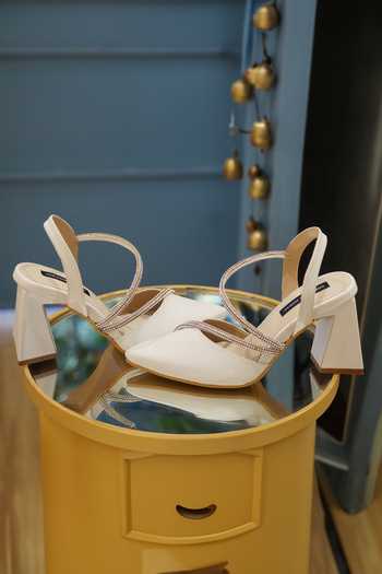 Shradha Hedau Footwear Couture_White Stones Monica Embellished Block Heels _Online_at_Aza_Fashions