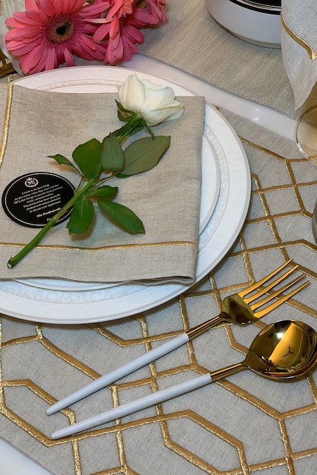 Buy MJ Label Beige Cotton Linen Embroidered The Ivory Jewel Gift Box Set Online at Aza Fashions Buy_MJ Label_Beige Cotton Linen Embroidered The Ivory Jewel Gift Box Set_Online_at_Aza_Fashions