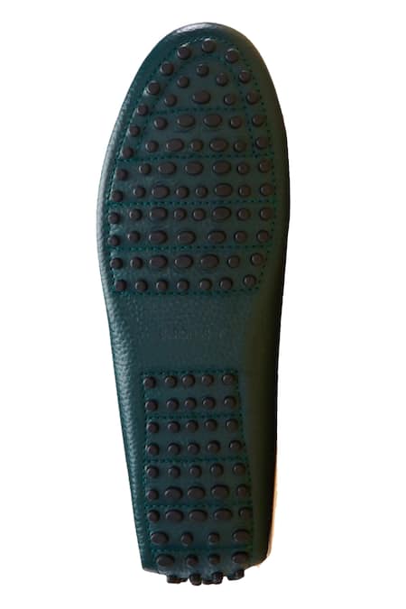 Shop_Baron & Bay_Green Marino Milled Solid Textured Shoes  _Online_at_Aza_Fashions
