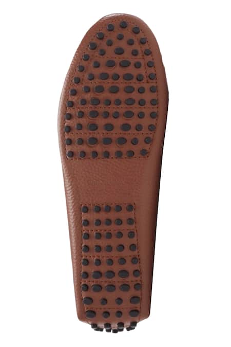 Shop_Baron & Bay_Brown Marino Milled Solid Shoes  _Online_at_Aza_Fashions
