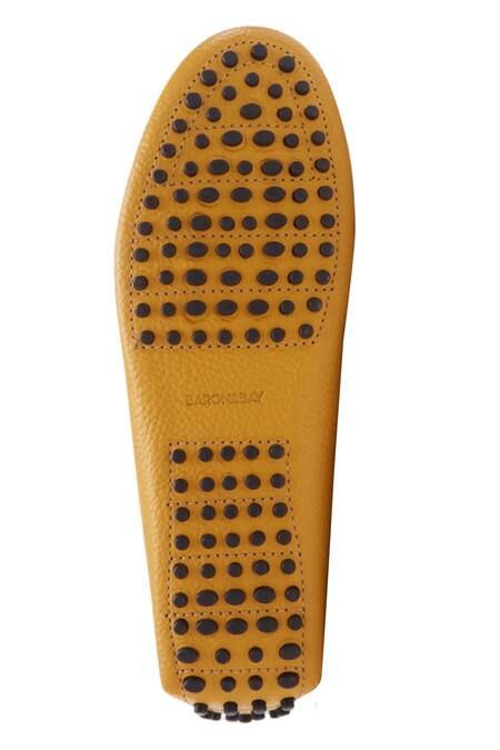 Shop_Baron & Bay_Yellow Marino Milled Plain Shoes  _Online_at_Aza_Fashions