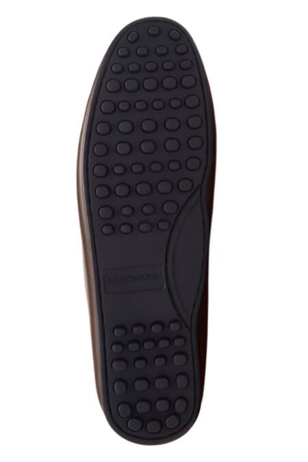 Shop_Baron & Bay_Brown Buckles Arno Horsebit Metal Embellished Penny Loafers _Online_at_Aza_Fashions