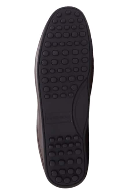 Shop_Baron & Bay_Brown Embellished Arno Horsebit Backless Penny Loafers  _Online_at_Aza_Fashions