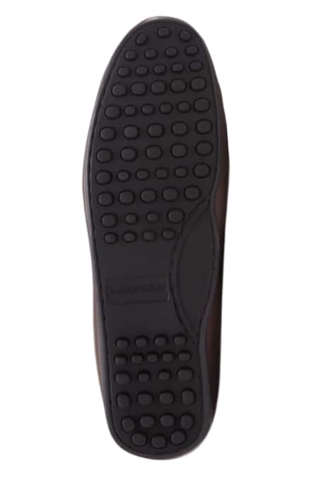 Shop_Baron & Bay_Brown Arno Textured Backless Loafers _Online_at_Aza_Fashions