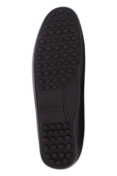 Shop_Baron & Bay_Black Plain Arno Backless Loafers  _Online_at_Aza_Fashions