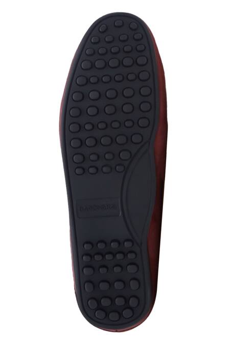 Shop_Baron & Bay_Maroon Plain Arno Nubuck Backless Loafers  _Online_at_Aza_Fashions
