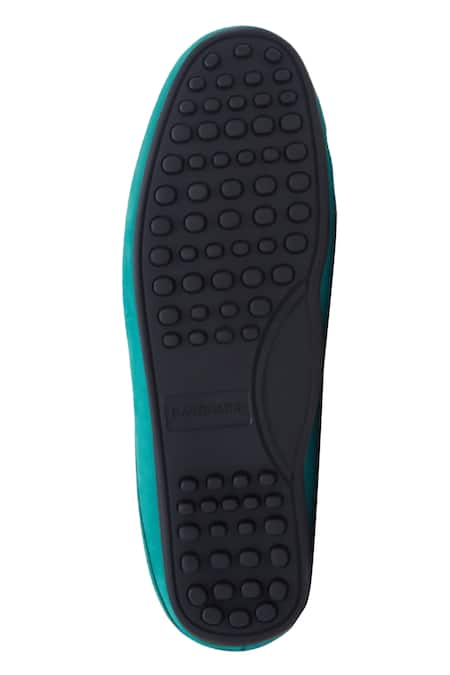 Shop_Baron & Bay_Blue Plain Arno Nubuck Penny Loafers  _Online_at_Aza_Fashions