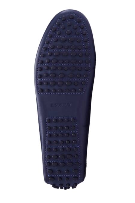 Buy_Baron & Bay_Blue Plain Marino Napa Leather Shoes  _Online_at_Aza_Fashions