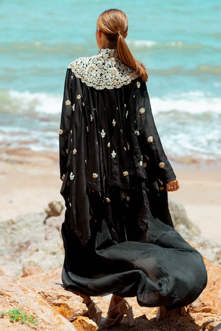 Pds By Sneha Embroidered Jacket Kurta With Draped Skirt 