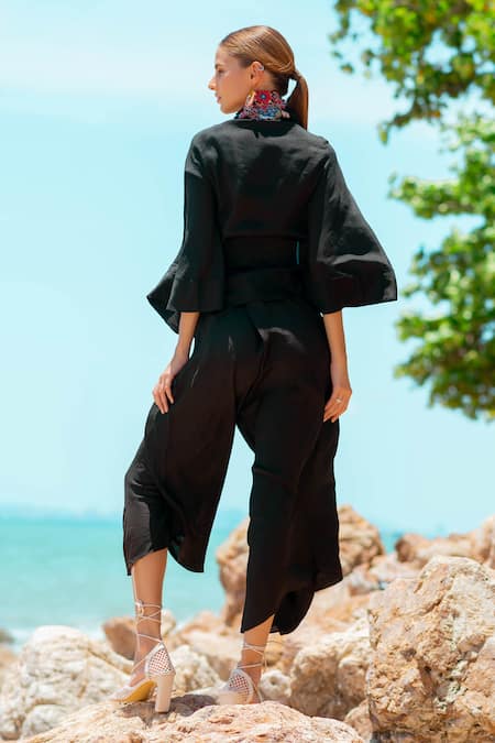 Pds By Sneha Floral Embroidered Jacket Pant Set 