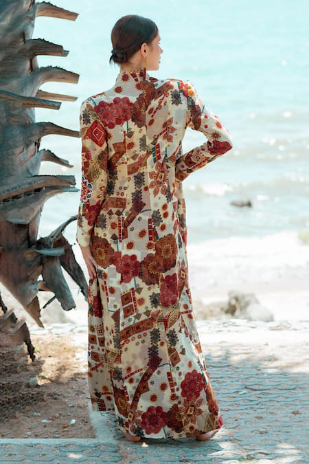 Pds By Sneha Long Wrap Dress With Jacket 