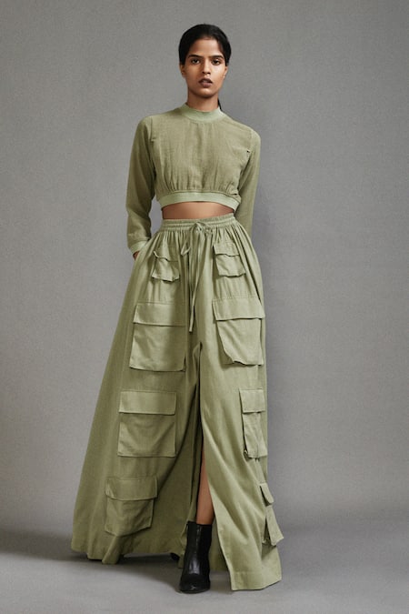Long cargo skirt - Beige - Women - Gina Tricot-seedfund.vn