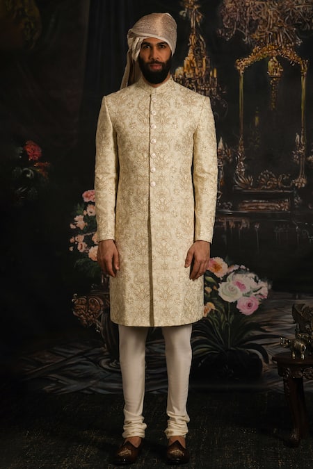 Punit Arora Banarasi Woven Sherwani With Kurta Set 