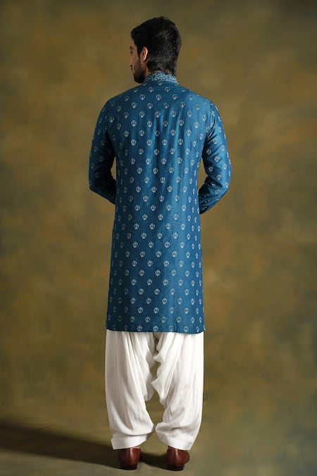 Punit Arora Floral Embroidered Kurta Set with Stole 