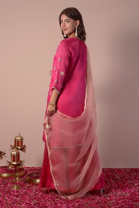 Surabhi Arya Flower Embroidered Kurta Sharara Set 