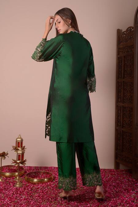 Surabhi Arya Silk Border Embroidered Kurta & Palazzo Set 