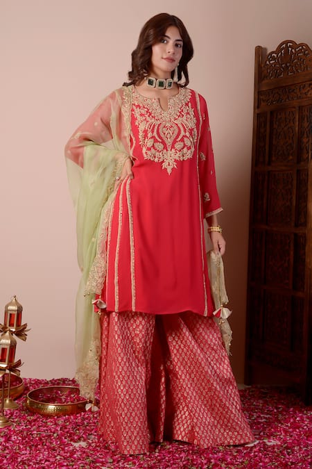 Surabhi Arya Embroidered Kurta Sharara Set 