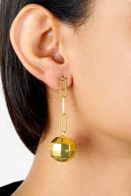 14k Unique Yellow Gold Jacket Yellow Gold Ball Earrings - Valla Jewelry –  Valla Jewelry