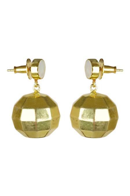 Varnika Arora_Gold Plated Pearls Embellished Earrings _Online_at_Aza_Fashions
