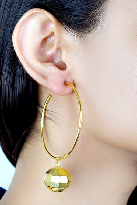 Coco Tan Large Hoop Ball Stud Earring – Kismet Klay