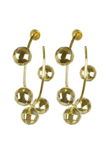 Shop_Varnika Arora_Gold Plated Glitter Disco Ball Textured Hoops _Online_at_Aza_Fashions