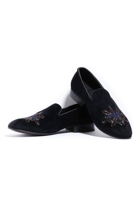 Shop_Asuka_Blue Embroidery Dabka Mojaris _Online_at_Aza_Fashions