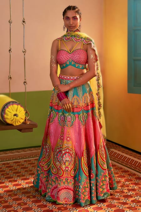 Siddhartha Bansal Soul Heart Embroidered Lehenga Blouse Set 