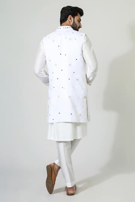 Chatenya Mittal Mirror Work Bundi & Kurta Set 