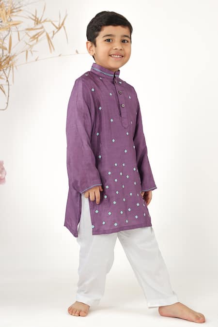 LA Dee DA Leather Sequin Embroidered Kurta Set 