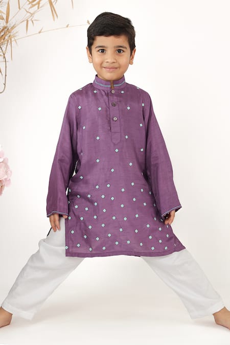 LA Dee DA Leather Sequin Embroidered Kurta Set 