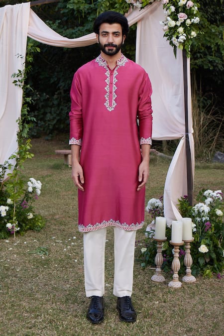 SHASHA GABA Sequin Bead & Resham Embroidered Kurta 