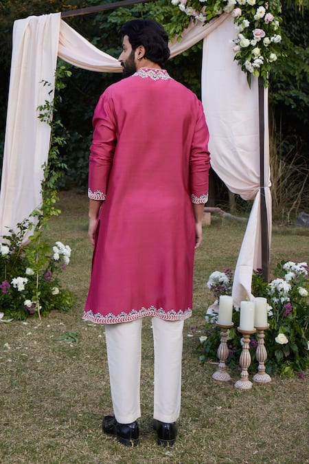 SHASHA GABA Sequin Bead & Resham Embroidered Kurta 