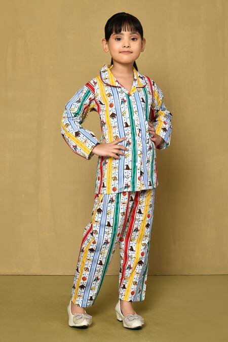 Buy Multi Color Cotton Printed Harry Potter Night Suit Set For