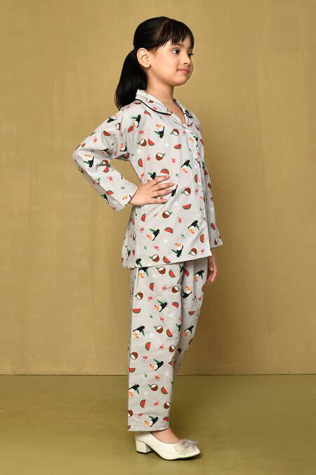 Buy_Petite Pomme_Grey Cotton Toucan Print Night Suit_Online_at_Aza_Fashions