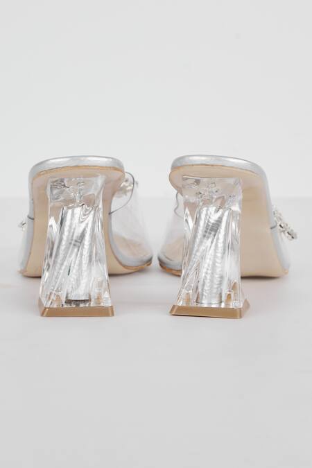 The Niche Label_White Stone Embellished Bejewelled Pumps_at_Aza_Fashions
