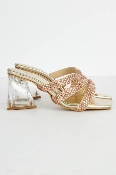 Buy_The Niche Label_Gold Stone Embellished Beyonce Heels