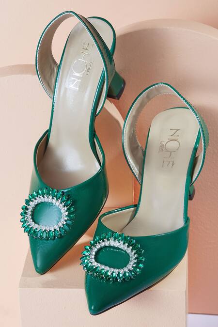 Buy Green Heeled Shoes for Women by Flat n Heels Online | Ajio.com