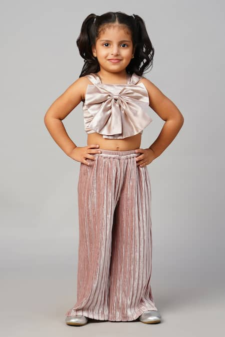 LIL DRAMA Satin Bow Top & Pant Set 