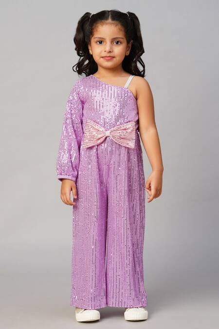 Buy_Lil Drama_Purple Silk Sequins Embellished Jumpsuit _Online_at_Aza_Fashions