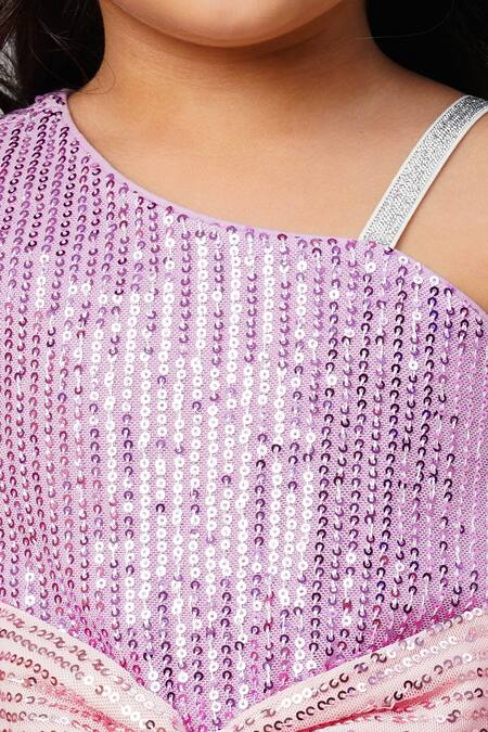 Shop_Lil Drama_Purple Silk Sequins Embellished Jumpsuit _Online_at_Aza_Fashions