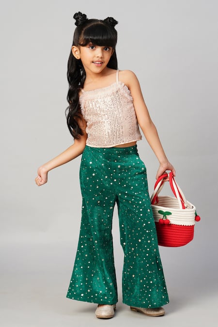 LIL DRAMA Sequin Embellished Top With Pant 