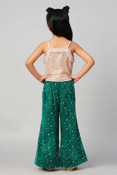Lil Drama Sequin Embellished Top With Pant 